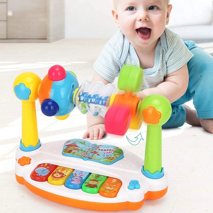 Rotating Musical Piano Keyboard for Toddlers with Light and Sound - Early Educational Music Toy