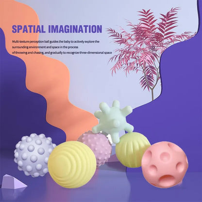 6 PCS Baby Toys Sensory Balls for Children Textured Hand Touch Ball Soft Massage Ball Infant Rattle Senses Toys