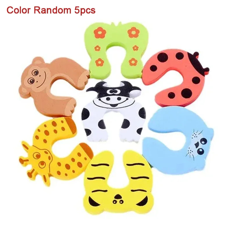 2/5Pcs Baby Safety Door Stopper for Newborn Furniture Protection Anti-Pinch Hand Cute Animal Care Child Lock Finger Protector