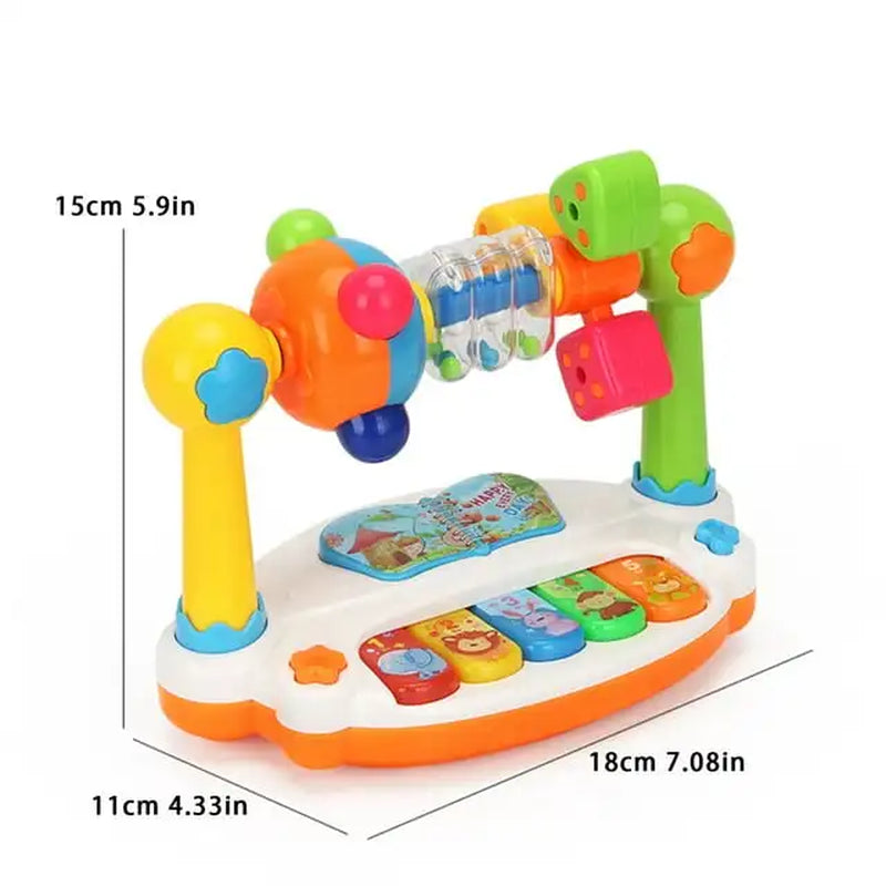 Rotating Musical Piano Keyboard for Toddlers with Light and Sound - Early Educational Music Toy
