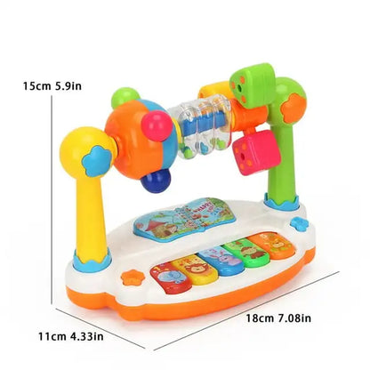Rotating Musical Piano Keyboard for Toddlers with Light and Sound - Early Educational Music Toy