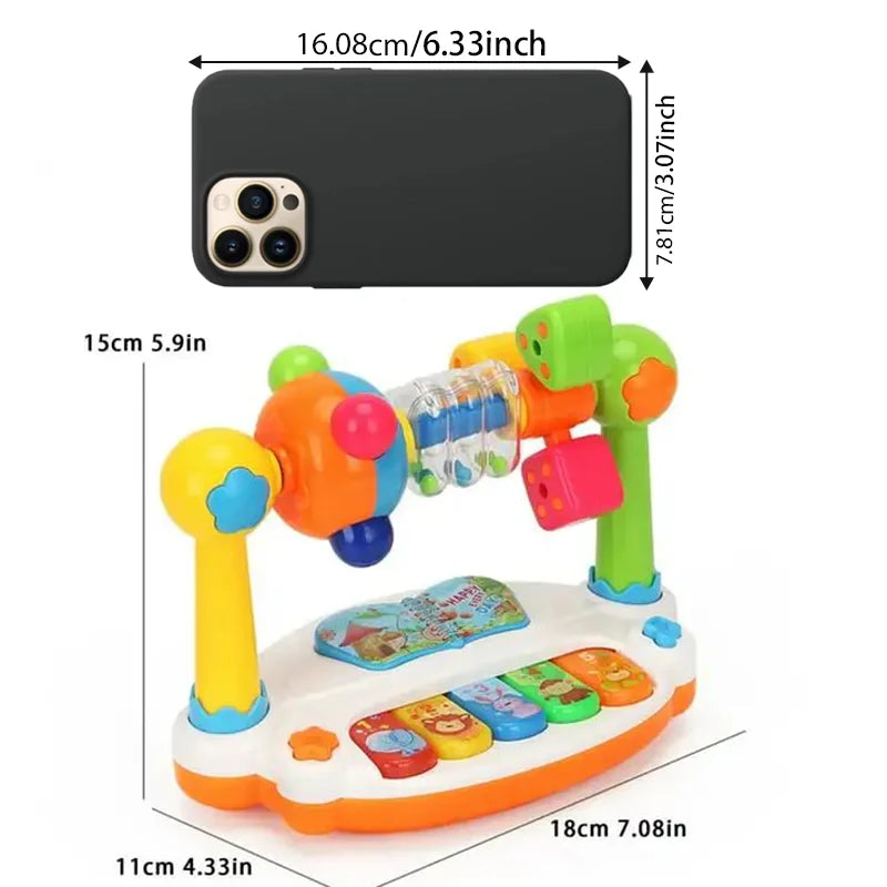 Rotating Musical Piano Keyboard for Toddlers with Light and Sound - Early Educational Music Toy