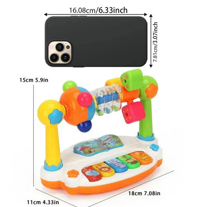 Rotating Musical Piano Keyboard for Toddlers with Light and Sound - Early Educational Music Toy